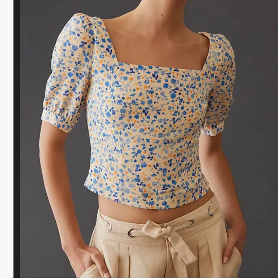Favorite Daughter The One That Got Away Floral Square Neck Blouse